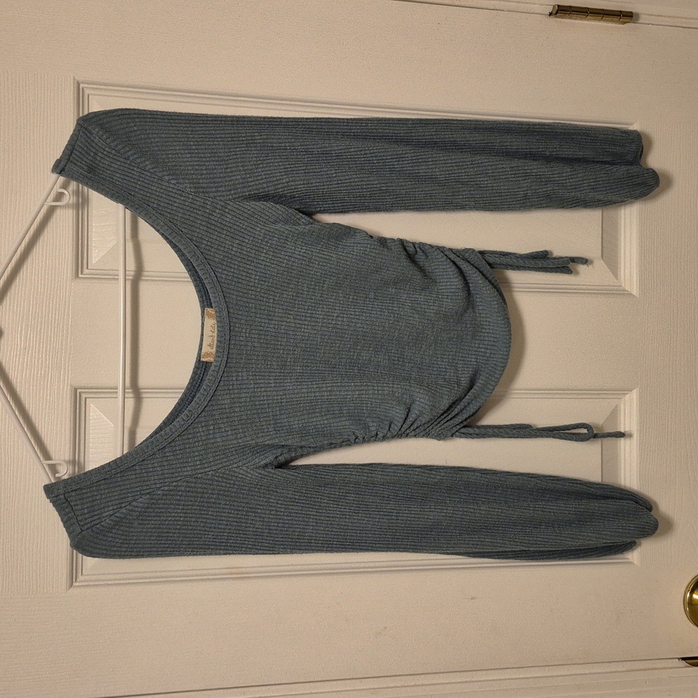 Rouched-Side Long-Sleeve Top